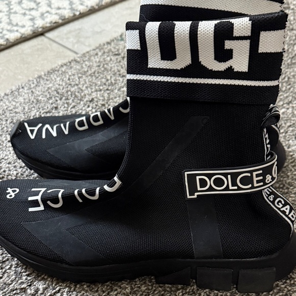 Dolce & Gabbana Black High-Top Sock Sneakers size EU 45 US 11.5 Mens - Picture 4 of 4